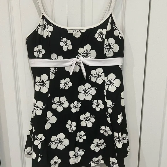 Disney Black and White Floral Swim Dress - Picture 1 of 6